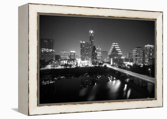 Austin Skyline 2010 B/W-John Gusky-Framed Premier Image Canvas