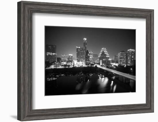 Austin Skyline 2010 B/W-John Gusky-Framed Photographic Print