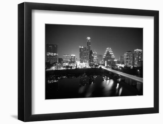 Austin Skyline 2010 B/W-John Gusky-Framed Photographic Print