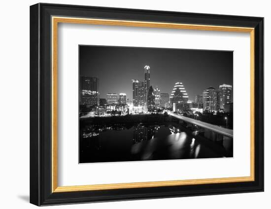 Austin Skyline 2010 B/W-John Gusky-Framed Photographic Print