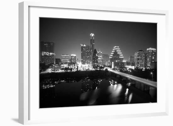 Austin Skyline 2010 B/W-John Gusky-Framed Photographic Print