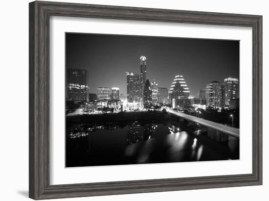 Austin Skyline 2010 B/W-John Gusky-Framed Photographic Print