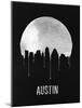 Austin Skyline Black-null-Mounted Art Print