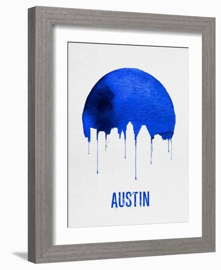 Austin Skyline Blue-null-Framed Art Print