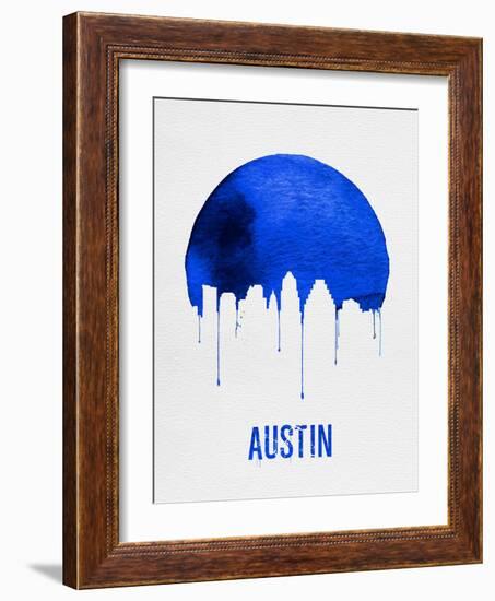 Austin Skyline Blue-null-Framed Art Print