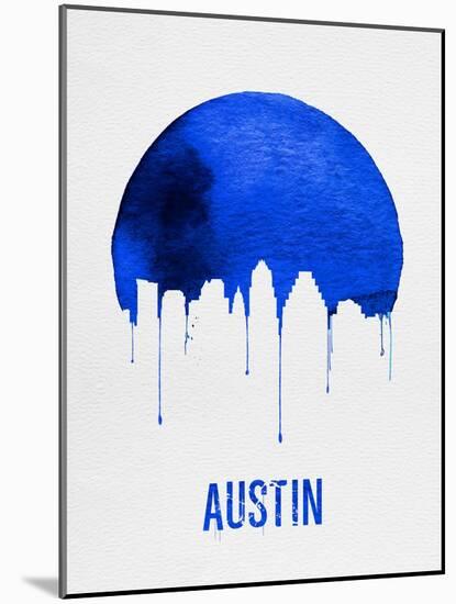 Austin Skyline Blue-null-Mounted Art Print