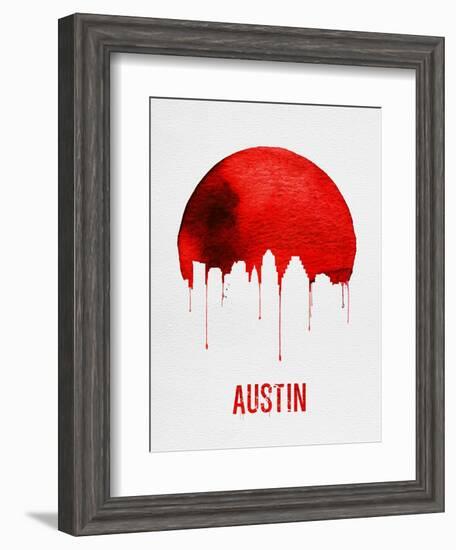 Austin Skyline Red-null-Framed Art Print