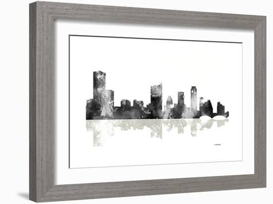 Austin Texas Skyline BG 1-Marlene Watson-Framed Giclee Print