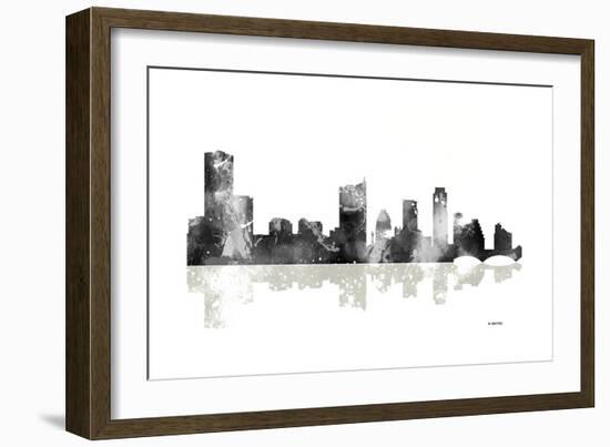Austin Texas Skyline BG 1-Marlene Watson-Framed Giclee Print