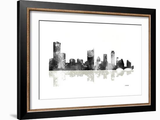 Austin Texas Skyline BG 1-Marlene Watson-Framed Giclee Print