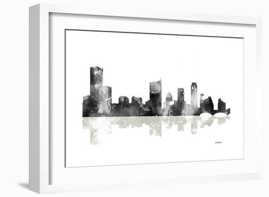 Austin Texas Skyline BG 1-Marlene Watson-Framed Giclee Print