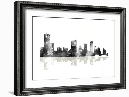 Austin Texas Skyline BG 1-Marlene Watson-Framed Giclee Print