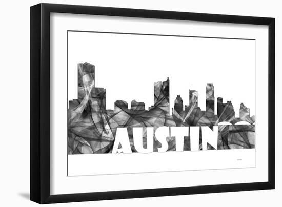 Austin Texas Skyline BG 2-Marlene Watson-Framed Giclee Print