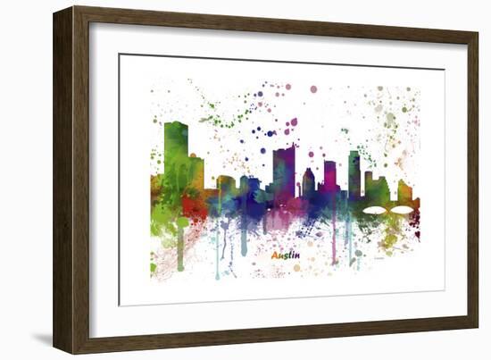 Austin Texas Skyline MCLR 1-Marlene Watson-Framed Giclee Print