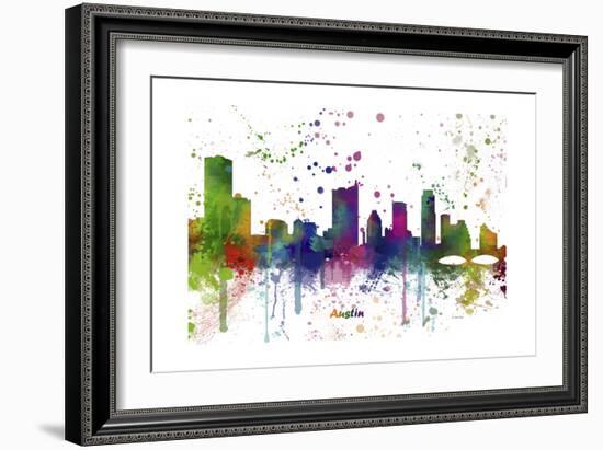 Austin Texas Skyline MCLR 1-Marlene Watson-Framed Giclee Print