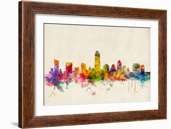 Austin Texas Skyline-Michael Tompsett-Framed Art Print