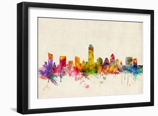 Austin Texas Skyline-Michael Tompsett-Framed Art Print