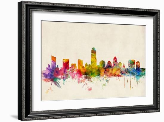 Austin Texas Skyline-Michael Tompsett-Framed Art Print