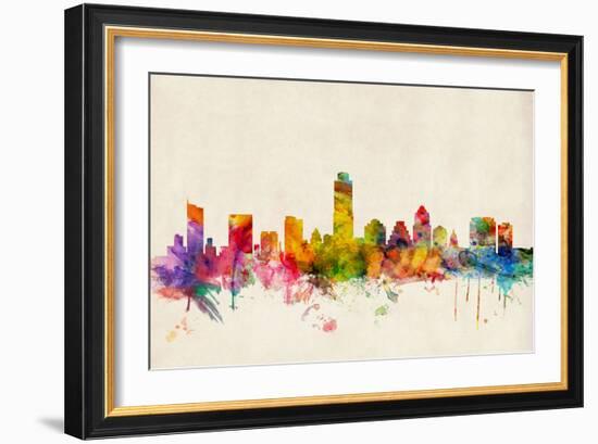 Austin Texas Skyline-Michael Tompsett-Framed Art Print