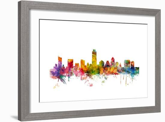 Austin Texas Skyline-Michael Tompsett-Framed Art Print