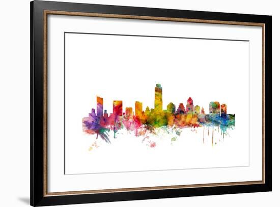 Austin Texas Skyline-Michael Tompsett-Framed Art Print