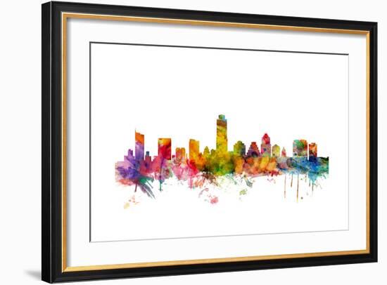 Austin Texas Skyline-Michael Tompsett-Framed Art Print