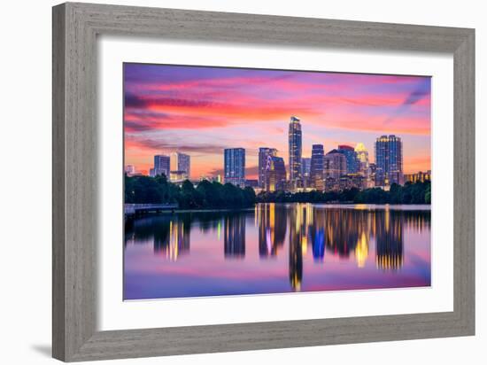 Austin, Texas, USA Skyline on the Colorado River-Sean Pavone-Framed Photographic Print