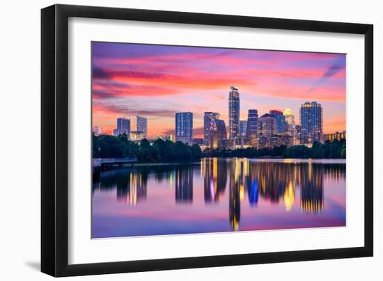 Austin, Texas, USA Skyline on the Colorado River-Sean Pavone-Framed Photographic Print