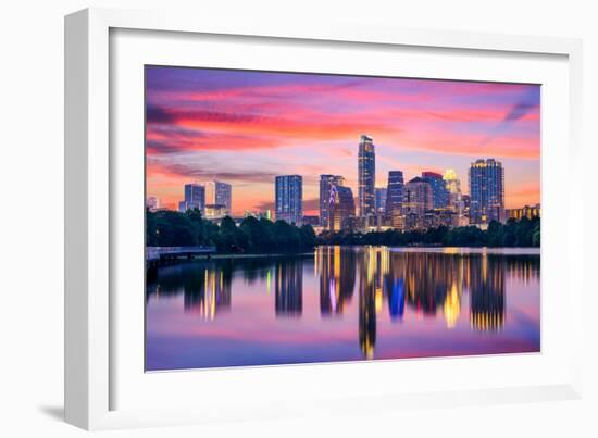 Austin, Texas, USA Skyline on the Colorado River-Sean Pavone-Framed Photographic Print