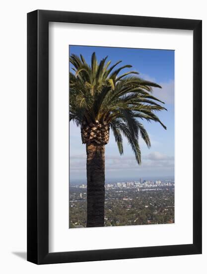 Australia, Adelaide Hills, Crafers, Skyline of Adelaide-Walter Bibikow-Framed Photographic Print