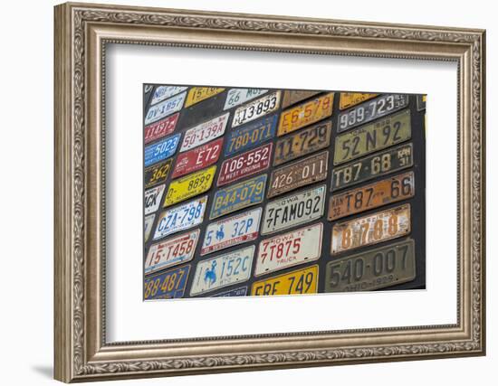 Australia, Alice Springs. Display of Assorted License Plates-Cindy Miller Hopkins-Framed Photographic Print