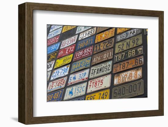Australia, Alice Springs. Display of Assorted License Plates-Cindy Miller Hopkins-Framed Photographic Print