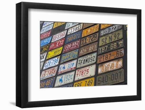 Australia, Alice Springs. Display of Assorted License Plates-Cindy Miller Hopkins-Framed Photographic Print