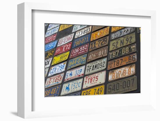 Australia, Alice Springs. Display of Assorted License Plates-Cindy Miller Hopkins-Framed Photographic Print