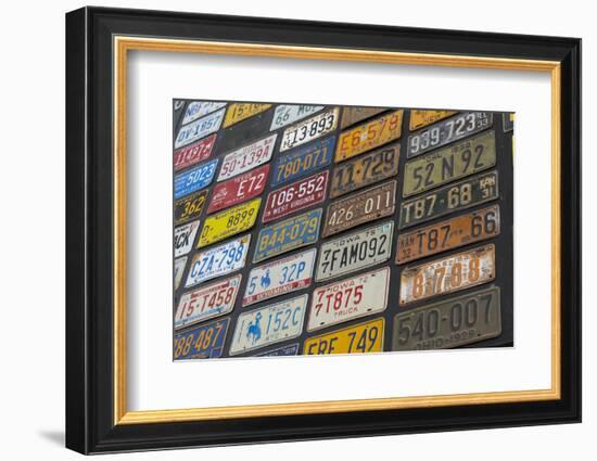 Australia, Alice Springs. Display of Assorted License Plates-Cindy Miller Hopkins-Framed Photographic Print