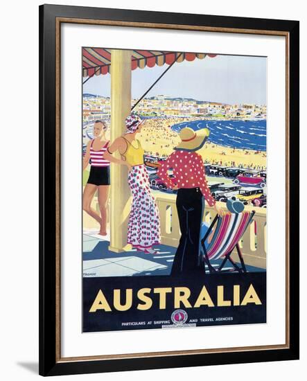 Australia Beach c.1929-Percy Trompf-Framed Giclee Print