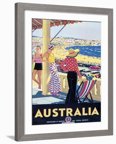 Australia Beach c.1929-Percy Trompf-Framed Giclee Print