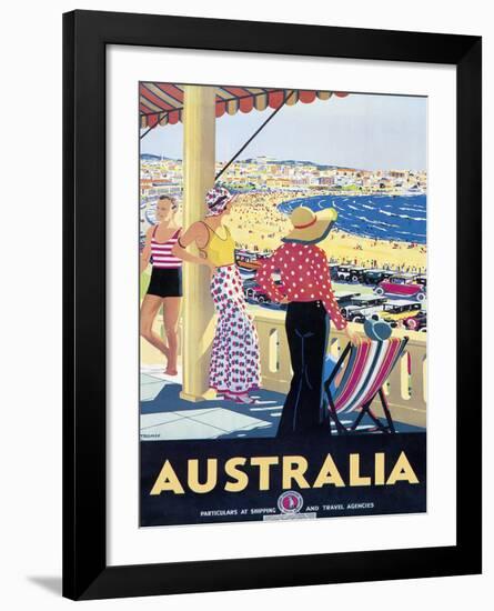 Australia Beach c.1929-Percy Trompf-Framed Giclee Print