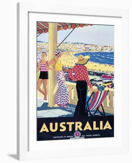 Australia Beach c.1929-Percy Trompf-Framed Giclee Print