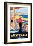 Australia Beach c.1929-Percy Trompf-Framed Art Print