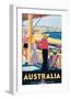 Australia Beach c.1929-Percy Trompf-Framed Art Print