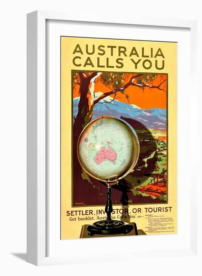 Australia Calls You-Percy Trompf-Framed Art Print