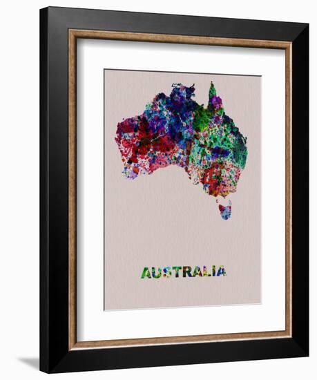 Australia Color Splatter Map-NaxArt-Framed Art Print