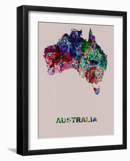 Australia Color Splatter Map-NaxArt-Framed Art Print