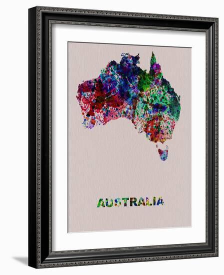 Australia Color Splatter Map-NaxArt-Framed Art Print