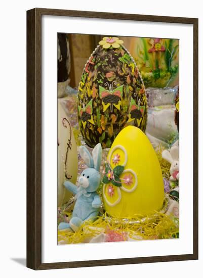 Australia. Easter Display of Chocolate Eggs and Stuffed Easter Bunny-Cindy Miller Hopkins-Framed Photographic Print