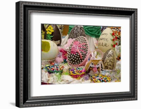 Australia. Easter Display of Decorated Eggs and Stuffed Easter Bunny-Cindy Miller Hopkins-Framed Photographic Print