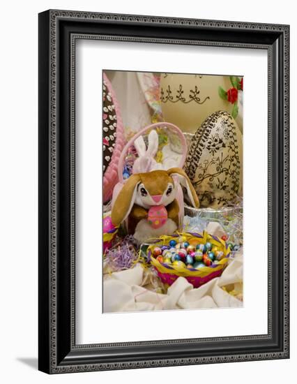 Australia. Easter Display of Holiday Chocolate Eggs and Easter Bunny-Cindy Miller Hopkins-Framed Photographic Print