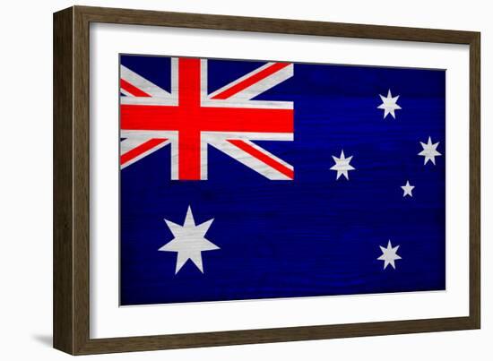 Australia Flag Design with Wood Patterning - Flags of the World Series-Philippe Hugonnard-Framed Art Print