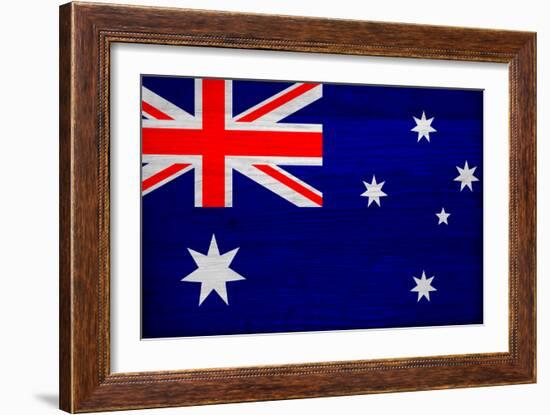 Australia Flag Design with Wood Patterning - Flags of the World Series-Philippe Hugonnard-Framed Art Print